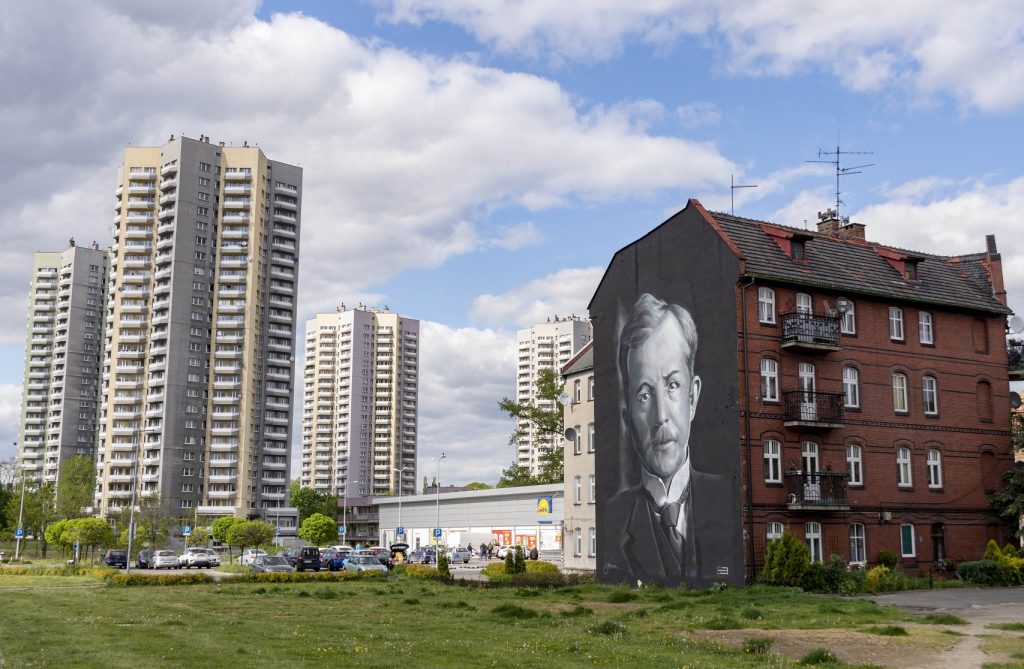 Katowice atrakcje: mural Wojciech Korfanty