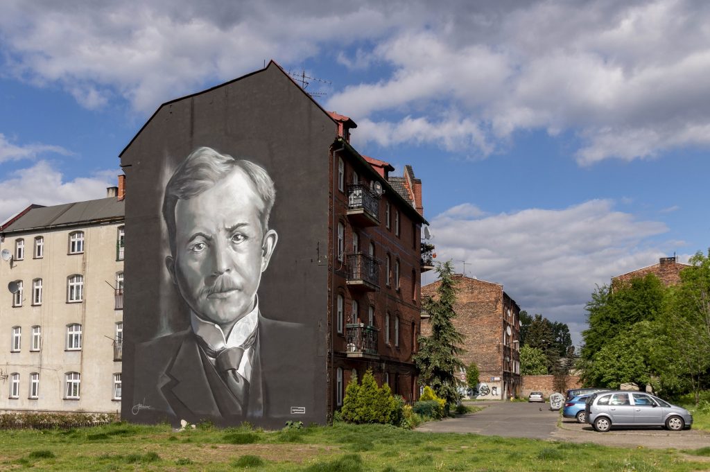 Katowice atrakcje: mural Wojciech Korfanty